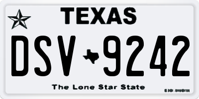 TX license plate DSV9242