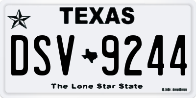 TX license plate DSV9244