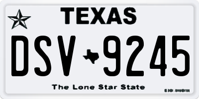 TX license plate DSV9245