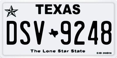 TX license plate DSV9248