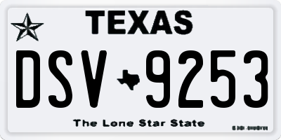 TX license plate DSV9253