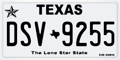 TX license plate DSV9255