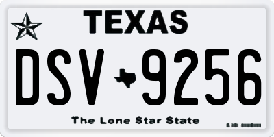 TX license plate DSV9256