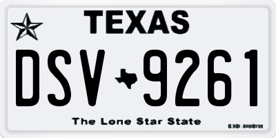 TX license plate DSV9261