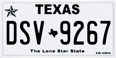 TX license plate DSV9267