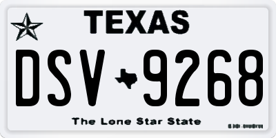 TX license plate DSV9268
