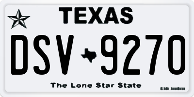 TX license plate DSV9270