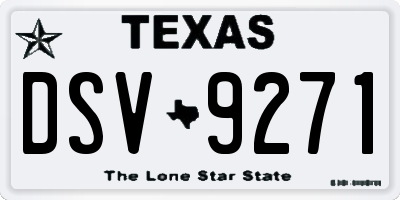 TX license plate DSV9271
