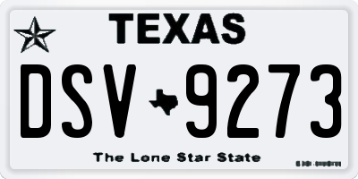 TX license plate DSV9273