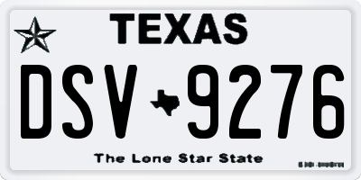 TX license plate DSV9276