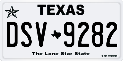 TX license plate DSV9282