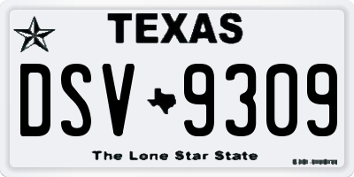 TX license plate DSV9309