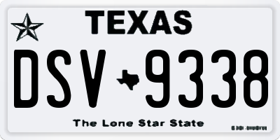 TX license plate DSV9338