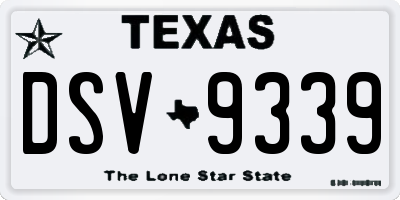 TX license plate DSV9339