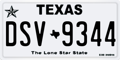 TX license plate DSV9344