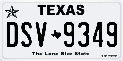 TX license plate DSV9349