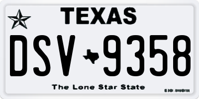 TX license plate DSV9358