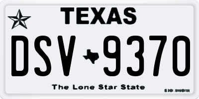 TX license plate DSV9370