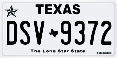 TX license plate DSV9372