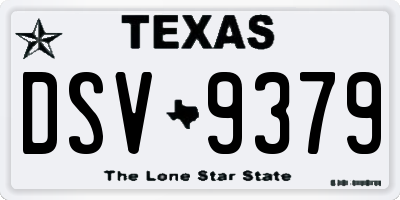 TX license plate DSV9379