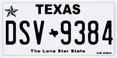 TX license plate DSV9384