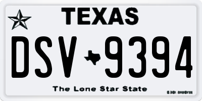 TX license plate DSV9394