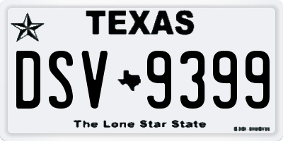 TX license plate DSV9399