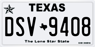 TX license plate DSV9408