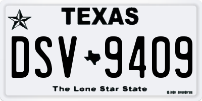 TX license plate DSV9409