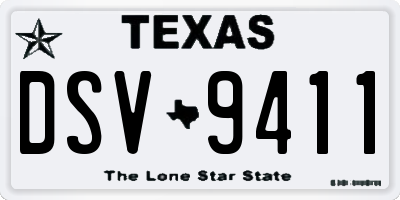 TX license plate DSV9411