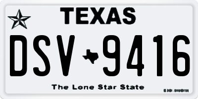TX license plate DSV9416