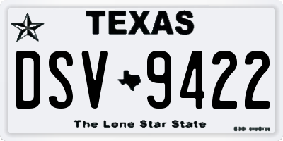 TX license plate DSV9422