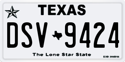 TX license plate DSV9424