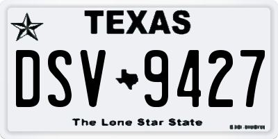 TX license plate DSV9427