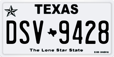 TX license plate DSV9428