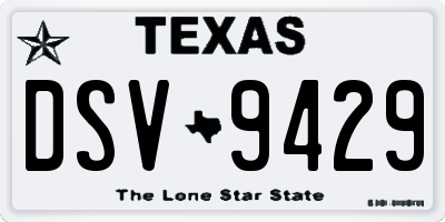 TX license plate DSV9429