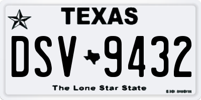 TX license plate DSV9432