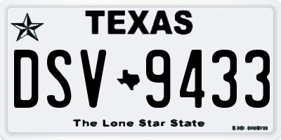 TX license plate DSV9433