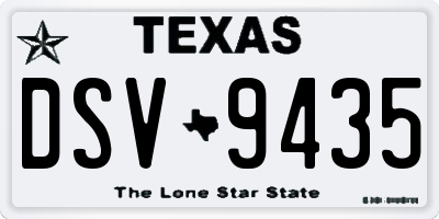 TX license plate DSV9435