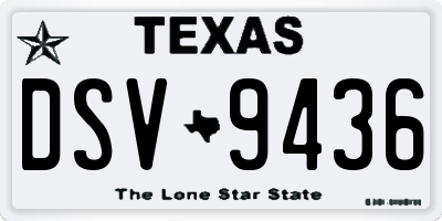 TX license plate DSV9436