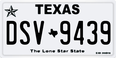 TX license plate DSV9439