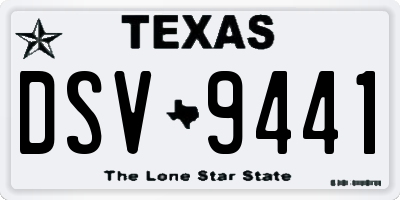 TX license plate DSV9441