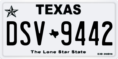 TX license plate DSV9442