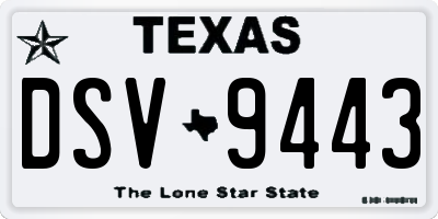 TX license plate DSV9443
