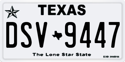 TX license plate DSV9447