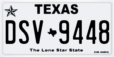 TX license plate DSV9448