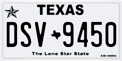 TX license plate DSV9450