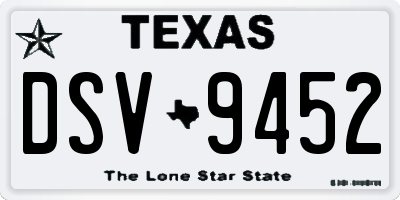 TX license plate DSV9452