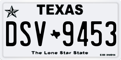 TX license plate DSV9453