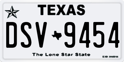 TX license plate DSV9454